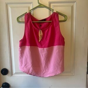 Roylamp Two-Tone Pink Sleeveless Crop Top lightweight size large NWT